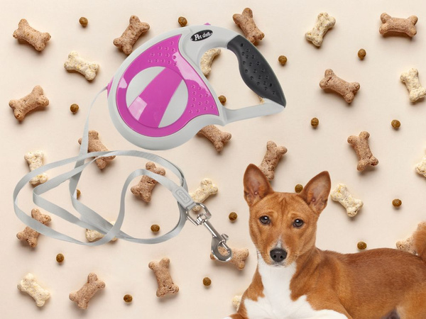 Laisse automatique 5m pour chien jusqu'à 20kg avec cadenas fort long