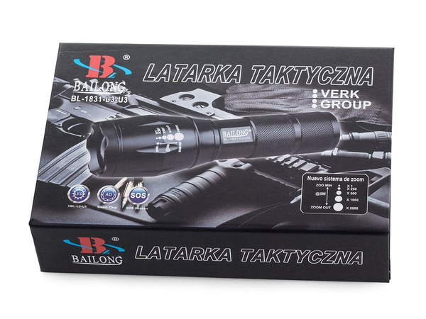 Тактический светодиодный фонарь bailong cree zoom xm-l3-u3