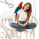 Balançoire de jardin nid de cigogne chaise suspendue boho 80cm