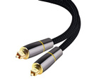 Cable óptico 2m trenzado toslink digital hq terminales dorados