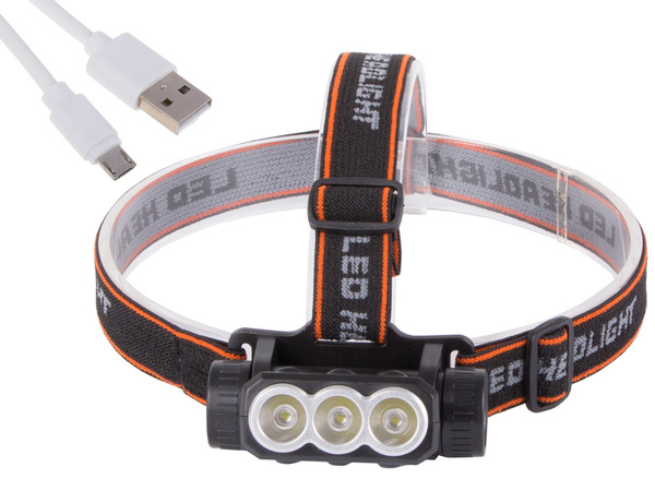 Priekšējais lukturis priekšējais lukturis uzlādējams 3x led