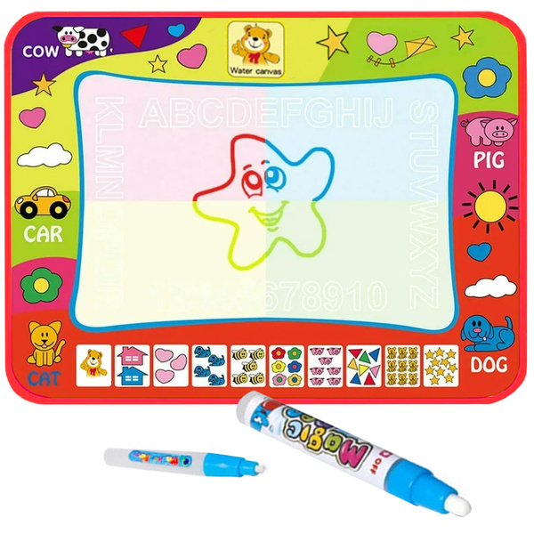 Tapis d'aquarelle grandes lettres chiffres éducation
