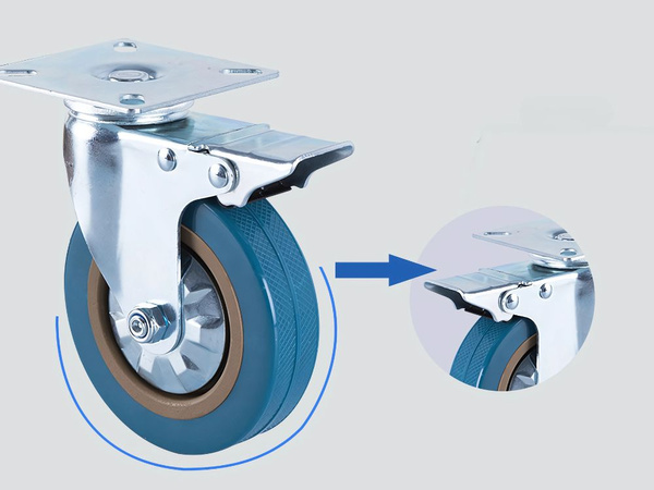 Mobilă robină de curent 4 inch romanic brake metal current wheel 100mm