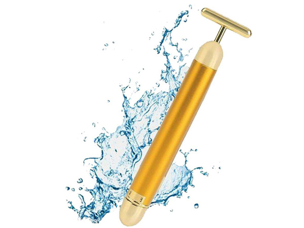 Gold bar vibrating facial massager