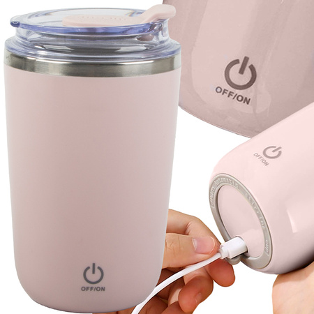 350 ml samomiešací oceľový termoskový pohár na teplé a studené nápoje usb šnúrka