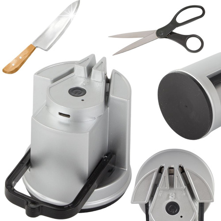 Elektromos kés- és konyhai ollóélező tapadókoronggal, újratölthető