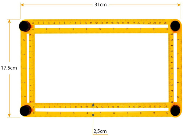 Bevel multifunction templater ruler angle measure