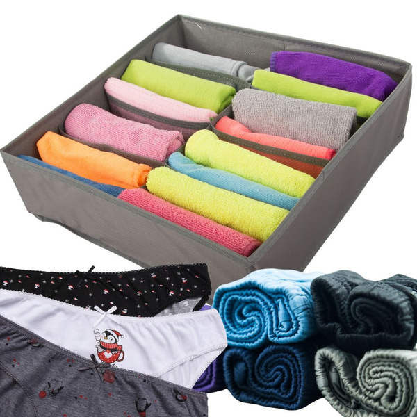 Organisateur de sous-vêtements pour tiroir de garde-robe 8 compartiments