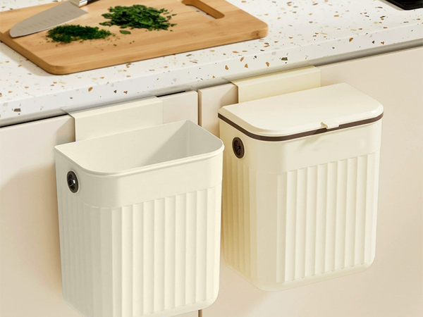 Poubelle de cuisine pour salle de bain suspendue autonome couvercle