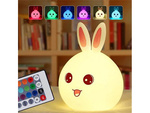 Lampe de chevet led lapin télécommandée rgb usb pour enfants
