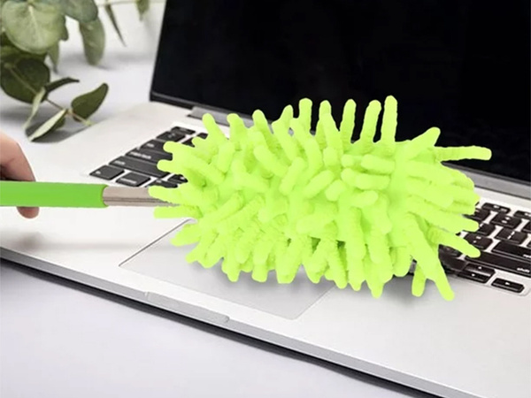 Dirt broom brush telescopic long folding microfibre