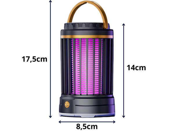 Odpudzovač komárov uv led dobíjateľná závesná lampa proti hmyzu 2 režimy so svetlom