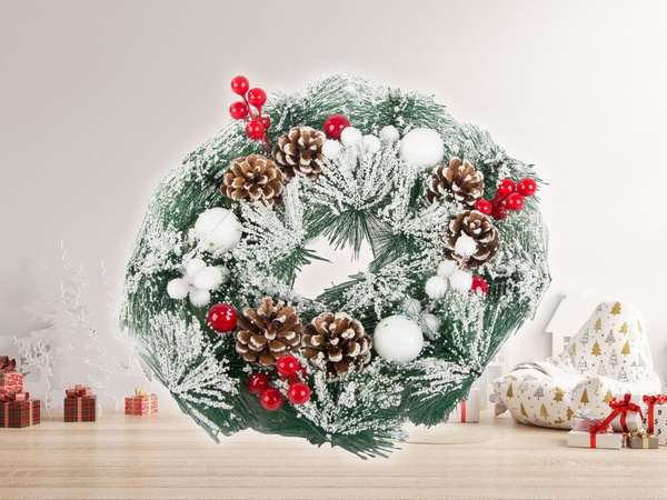Guirlande couronne de noël décorations de noël décoration de porte fenêtre