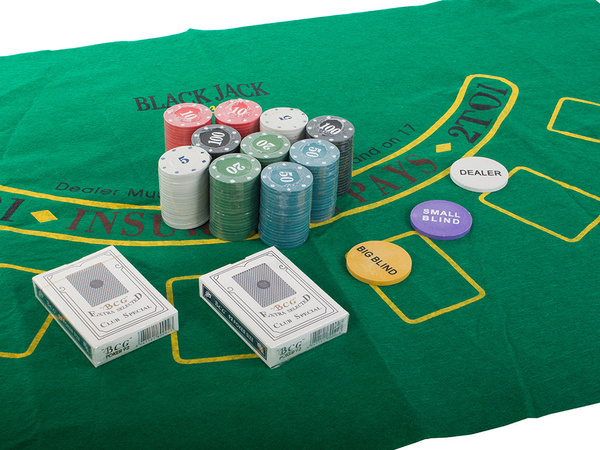 Texas poker set chips 200pcs cards mat