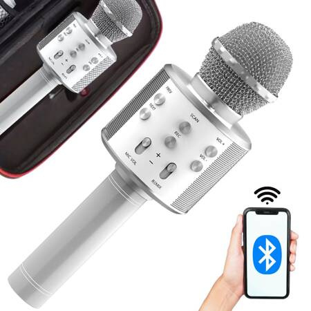 Wireless microphone bluetooth karaoke speaker round with case various modes