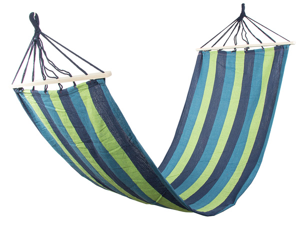 Garden hammock reinforced striped coloured wood rocker swing 200 x 80