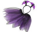 Halloween dress-up costume skirt bat headband black and purple