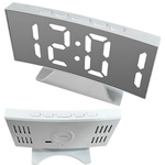 Zegar elektroniczny cyfrowy led budzik termometr lustro stojący usb pamięć