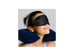 Travel pillow inflatable croissant + blindfold