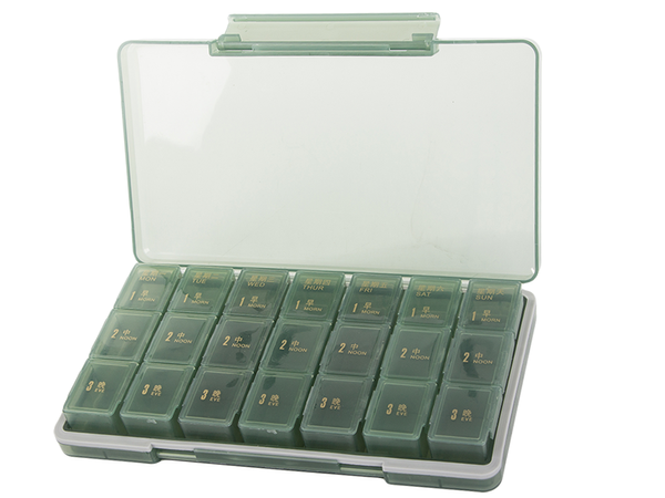 Boîte de médicaments boîte de comprimés heure de la journée cassette de médicaments hebdomadaire