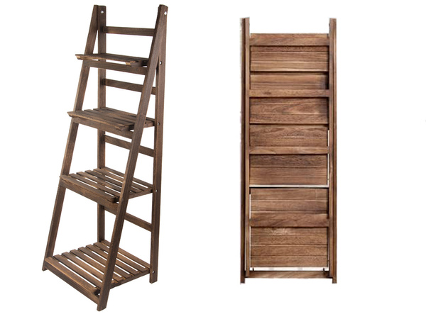 Flowerbed high standing wooden flower pot 4 tier bookcase