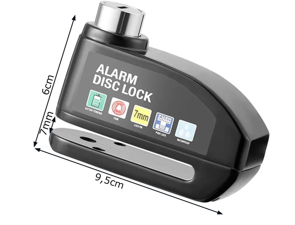 BLOQUEO DE MOTOCICLETA CON ALARMA DE 110 DB PARA EL DISCO DE FRENO SENSOR DE MOVIMIENTO
