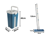 Flache mopp mit eimer, zusammenklappbar, aus mikrofaser, bodenwischer, 2 aufsteckscheiben
