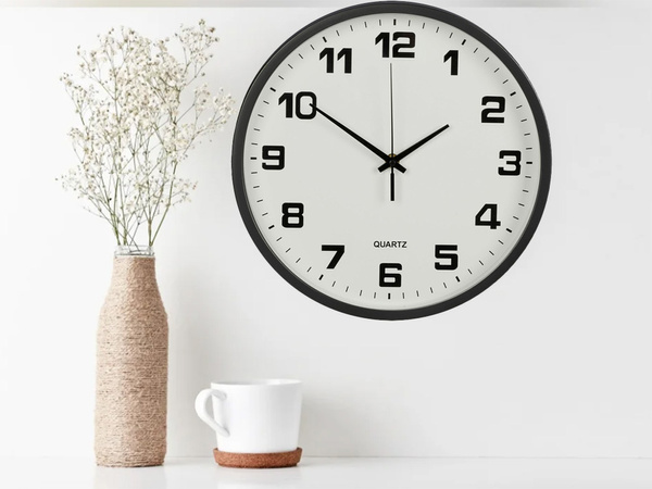 Wanduhr gross berührungslos leise 30 cm runder sekundenzeiger