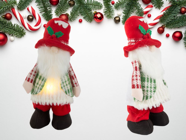 30cm GHOST GHOST LIGHTED LED BIRD gnomi pom de Crăciun