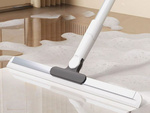 Water scraper for floors, windows and mirrors with a long telescopic handle
