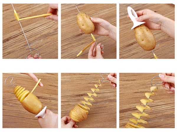 Potato chip machine twisted fryer