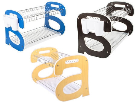 Double-decker stand-up dishwasher drainer