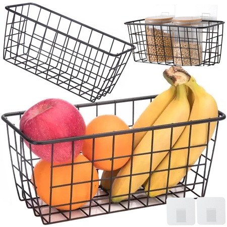 Panier suspendu métal organisateur étagère cuisine suspendue noir