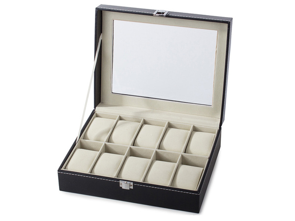 Pulksteņu kastes organizatora kastes kārba 10