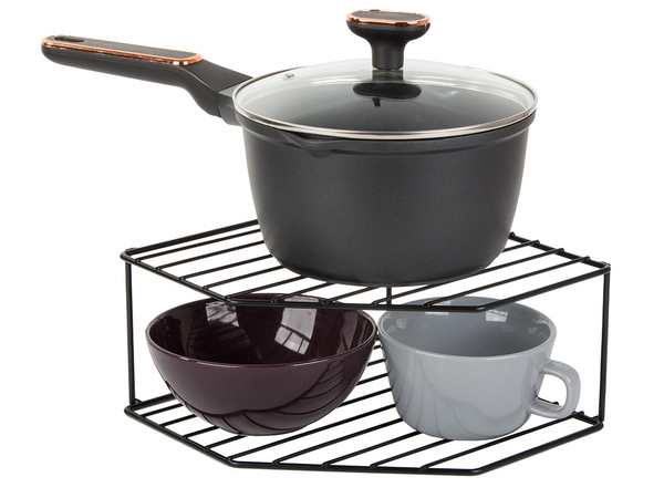 Estante metálico esquinero de cocina estante de baño de dos niveles