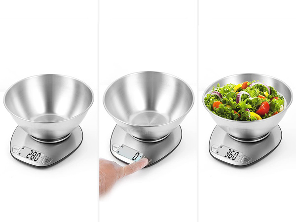 Aparat electric de bucătărie cu balanță metalică digitală de precizie 5kg/1g