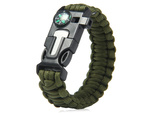 Bransoletka survival opaska 5w1 kompas krzesiwo linka nóż linka paracord