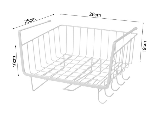 Metal basket under cabinet top 5 hooks paper holder