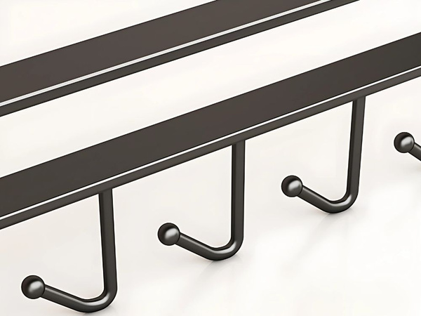 Kitchen hanging rack black metal 6 hooks for utensils hooks