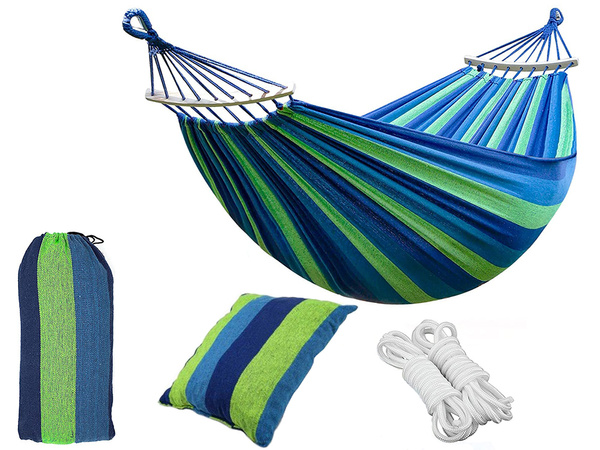 Brazīlijas divvietīgais hammaks ar polsterējumu xxl large 200kg 260x150 cover