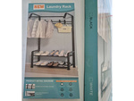 Standing clothes hanger for outerwear jackets shoes stand shelves