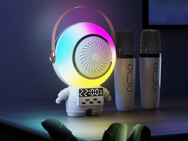 Wireless karaoke personal kit bluetooth speaker + 2x microfon