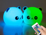 Gyerek éjszakai fény panda rgb led távirányító usb
