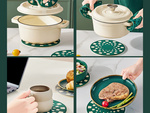 2pcs pots and pans silicone stovetop saucer tray