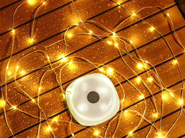 Luz de camping guirnalda led recargable en rollo 8m cálida