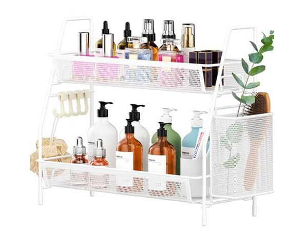 Estante de cocina altillo organizador de cocina de dos pisos con cesta