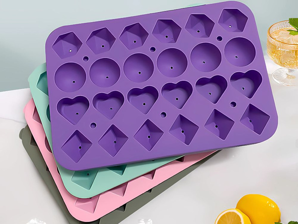 Silikon jégforma 3D szív, gömb, gyémánt alakú jégkockák italokhoz