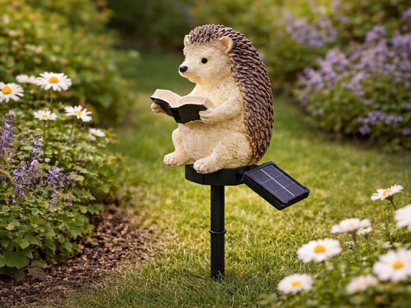 SOLAR LED LAMP WITH TWILIGHT SENSOR GARDEN HEDGEHOG DECORATIVE HEDGEHOG