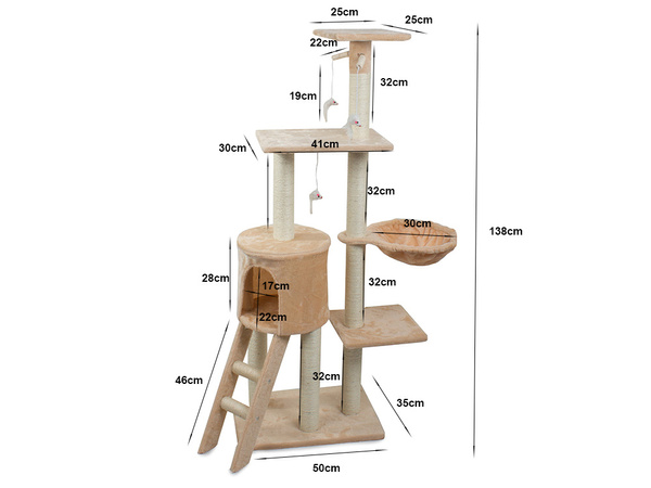 Árbol para gatos torre rascador para gatos 138cm