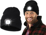AUTUMN WINTER HAT WITH LED TORCH BLACK USB 3 LIGHT MODES